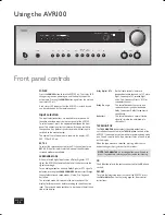 Предварительный просмотр 10 страницы Arcam DiVA AVR100 Handbook