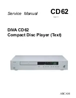 Предварительный просмотр 1 страницы Arcam DiVA CD62 Service Manual