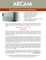 Arcam fmj DV139 Brochure предпросмотр