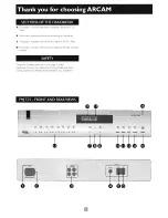 Preview for 3 page of Arcam FMJ T21 Handbook