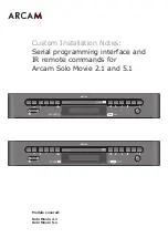 Preview for 1 page of Arcam SOLO MOVIE 2.1 Custom Installation Notes