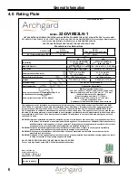 Предварительный просмотр 6 страницы Archgard 22-DVIE22LN-1 Installation, Operation And Maintenance Manual