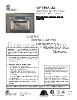 Предварительный просмотр 1 страницы Archgard Optima 32 Users Installation Operation & Maintenance Manual