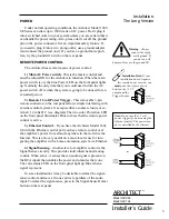 Preview for 13 page of Architect 1600 SE Professional Installer'S Consciousness Manual