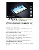 Предварительный просмотр 2 страницы Archos 101 helium series Technical Specifications