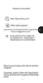 Preview for 12 page of Archos T70 Quick Start Manual