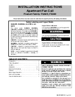 Arcoaire FSA2X Installation Instructions Manual preview