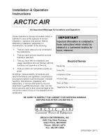 Arctic Air 297028700A (0511) Installation & Operation Manual предпросмотр