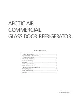 Preview for 1 page of Arctic Air Artic Air Commerical Glass Door Refrigerator Owner'S Manual