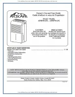 Arctic Aire ADR50A2G Owner'S Use And Care Manual preview