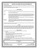 Preview for 18 page of Arctic Aire DPA80C1WA Owner'S Use And Care Manual