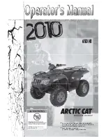 Предварительный просмотр 1 страницы Arctic Cat 650 H1 2010 Operator'S Manual