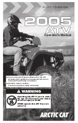 Предварительный просмотр 1 страницы Arctic Cat ATV 2005 Operator'S Manual