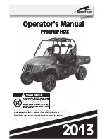 Arctic Cat plowler HDX 2013 Operator'S Manual preview