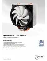 Предварительный просмотр 1 страницы Arctic Industries Freezer 13 Pro Specifications