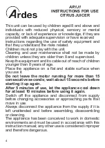 Preview for 4 page of ARDES AR1J1 Instructions For Use Manual