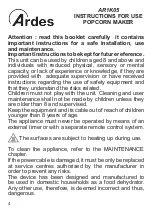 Preview for 4 page of ARDES AR1K05 Instructions For Use Manual