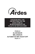 ARDES PAIOLO Instructions For Use Manual preview