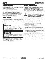 Preview for 4 page of Ardisam EarthQuake WP4310 Operating & Parts Manual