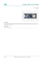 Предварительный просмотр 1 страницы Arduino Nano 33 BLE Product Reference Manual