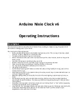 Arduino Nixie Clock v6 Operating Instructions Manual предпросмотр