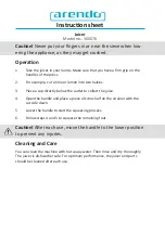 Preview for 4 page of ARENDO 305076 Instruction Sheet