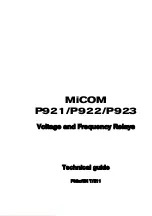 Areva MiCOM P921 Technical Manual preview