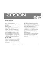 Предварительный просмотр 2 страницы argon audio 6344C Owner'S Manual