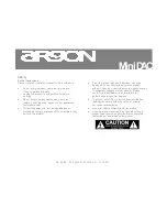 Preview for 2 page of argon audio Mini DAC Instruction Manual