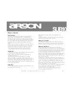 Preview for 2 page of argon audio SUB10 Owner'S Manual