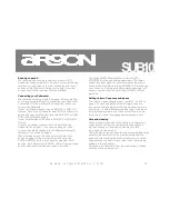 Preview for 3 page of argon audio SUB10 Owner'S Manual