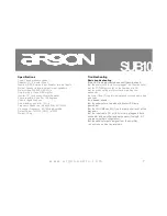 Preview for 7 page of argon audio SUB10 Owner'S Manual