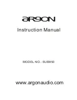 Preview for 1 page of argon audio SUB850 Instruction Manual