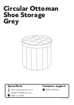 Предварительный просмотр 1 страницы Argos Home Circular Ottoman Shoe Storage Grey 691/0400 Safety And Care Manual