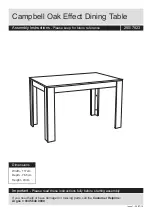 Argos Campbell Oak Effect Dining Table 280/7823 Assembly Instructions Manual предпросмотр