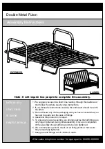 Argos Double Metal Futon 656/0898 Assembly Instructions Manual предпросмотр