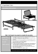 Argos Single Metal Futon Assembly Instructions Manual предпросмотр