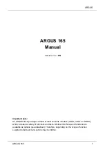 Preview for 1 page of Argus 165 Manual