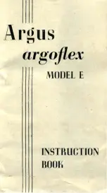 Предварительный просмотр 1 страницы Argus Argoflex E Instruction Book