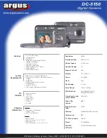 Argus DC-5150 Specification Sheet preview