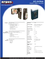 Preview for 1 page of Argus DC-5470dv Specification Sheet