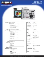 Argus DC-6340 Specification Sheet предпросмотр