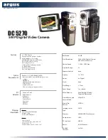 Argus DC5270 Specification Sheet preview