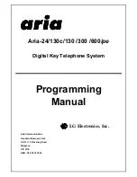 Preview for 1 page of Aria 600 Programming Manual