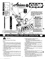 Предварительный просмотр 2 страницы Ariens 924027 Owner'S Manual