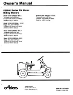 Preview for 1 page of Ariens 927021 Owner'S Manual