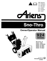 Предварительный просмотр 1 страницы Ariens SNO-THRO 924318-ST824 Owner'S/Operator'S Manual