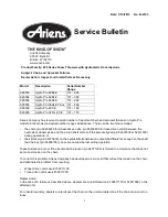 Preview for 1 page of Ariens Sno-Thro 926 Series Service Bulletin