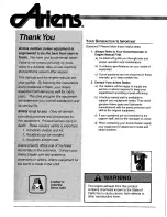 Preview for 1 page of Ariens Sno-Thro 938001 User Manual