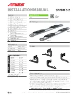 Preview for 1 page of Aries S223015-2 Installation Manual